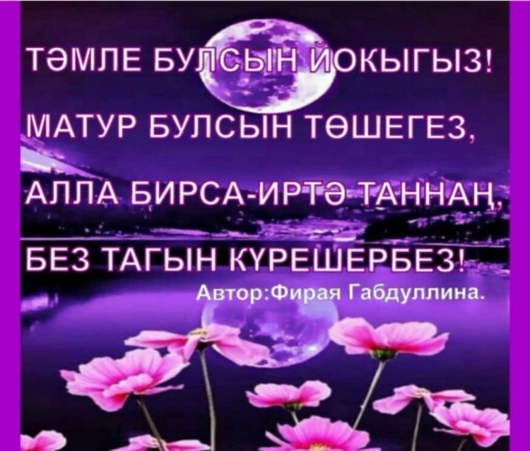 Тыныч йокы на татарском нежные Тэмле тошлэр