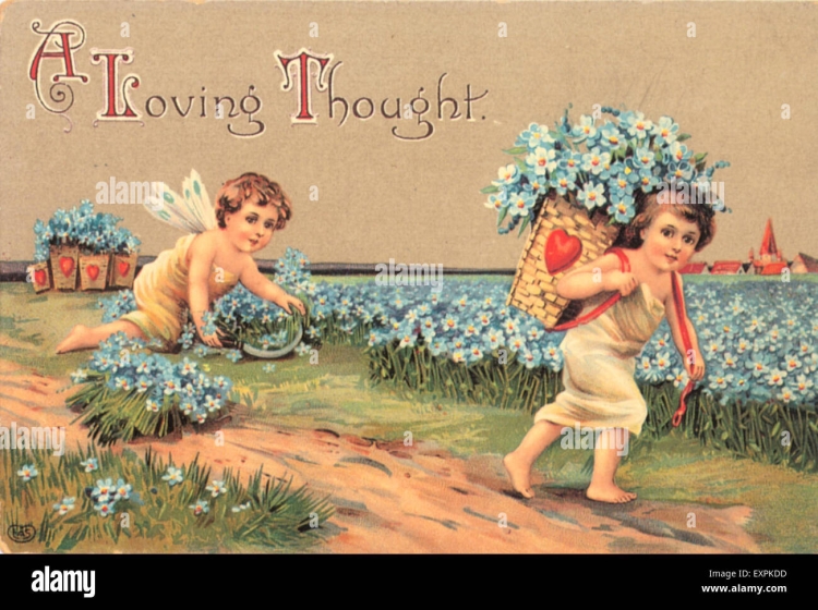 День рождения ретро с ангелочками