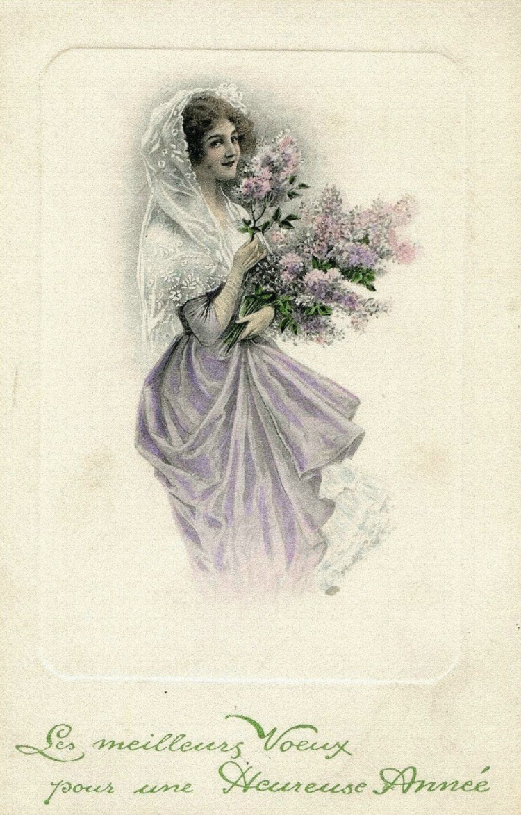 Дамы на старых открытках и плакатах