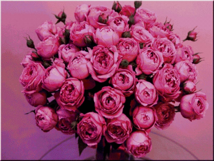 Букет пионовидных роз с днем рождения