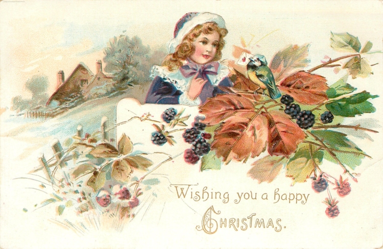 Винтажная открытка с Крещением