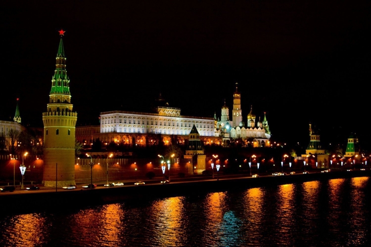 Ночной Кремль новый год