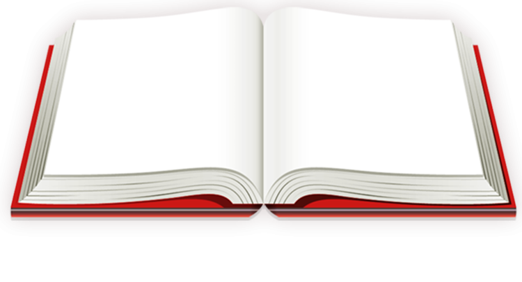 Открытая книга на прозрачном фоне