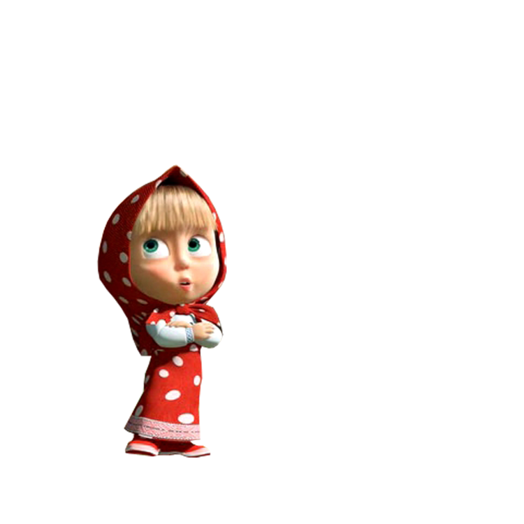 Маша и медведь на белом фоне