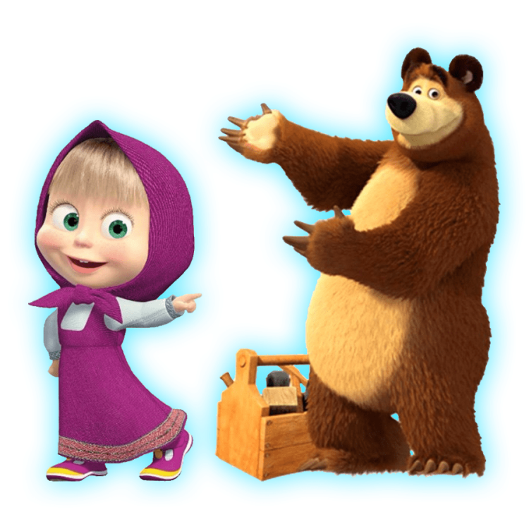 Мульт герои Маша и медведь