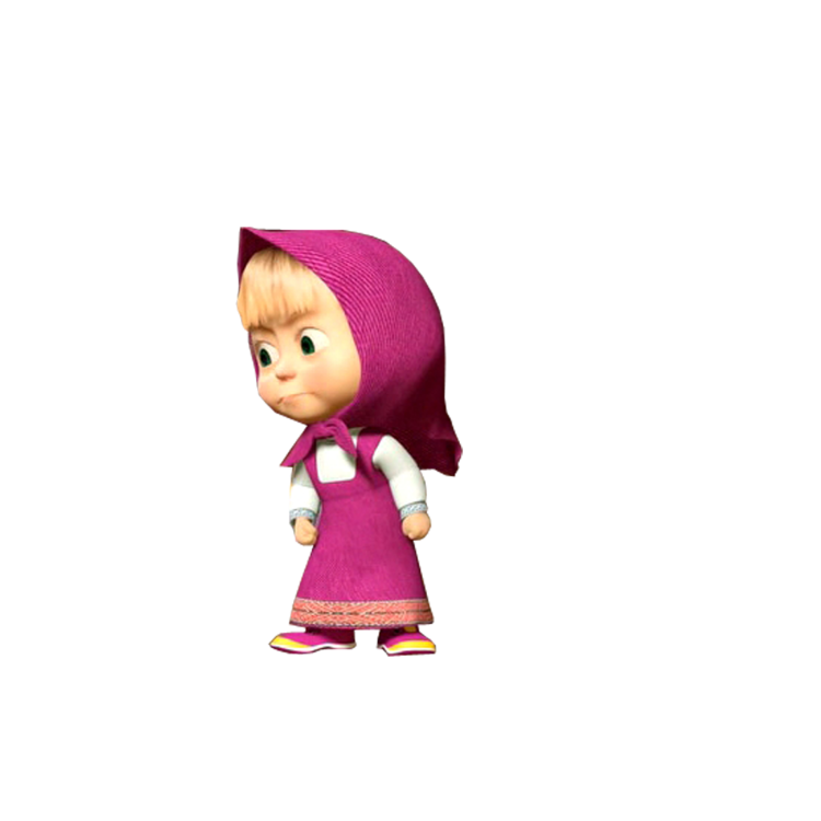 Маша и медведь Маша на белом фоне