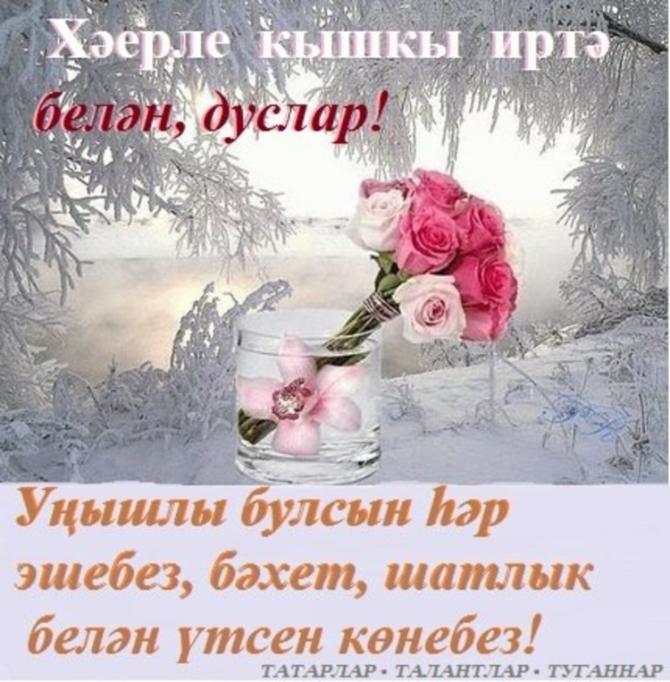 С первым днём зимы открытки на татарском языке