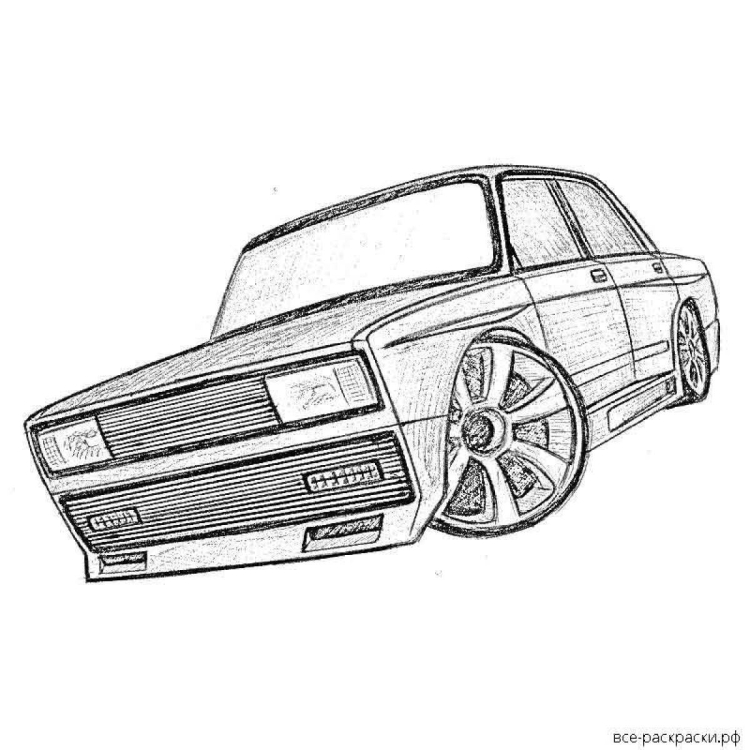 ВАЗ-2107 раскраска спереди