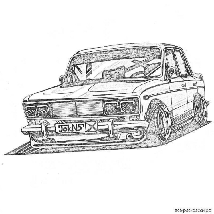 ВАЗ[ 2107 рисунок тюнингованный