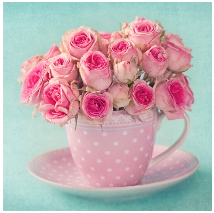 Букет в чашке с днем рождения