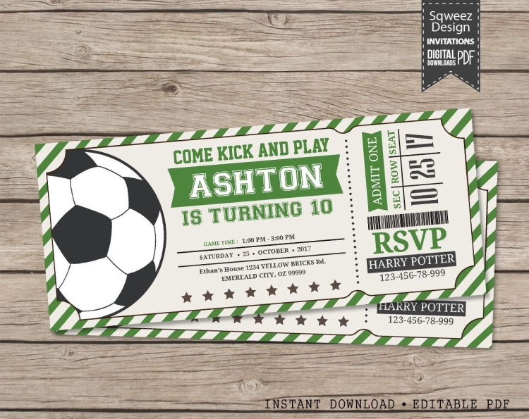 Пригласительный в стиле футбол