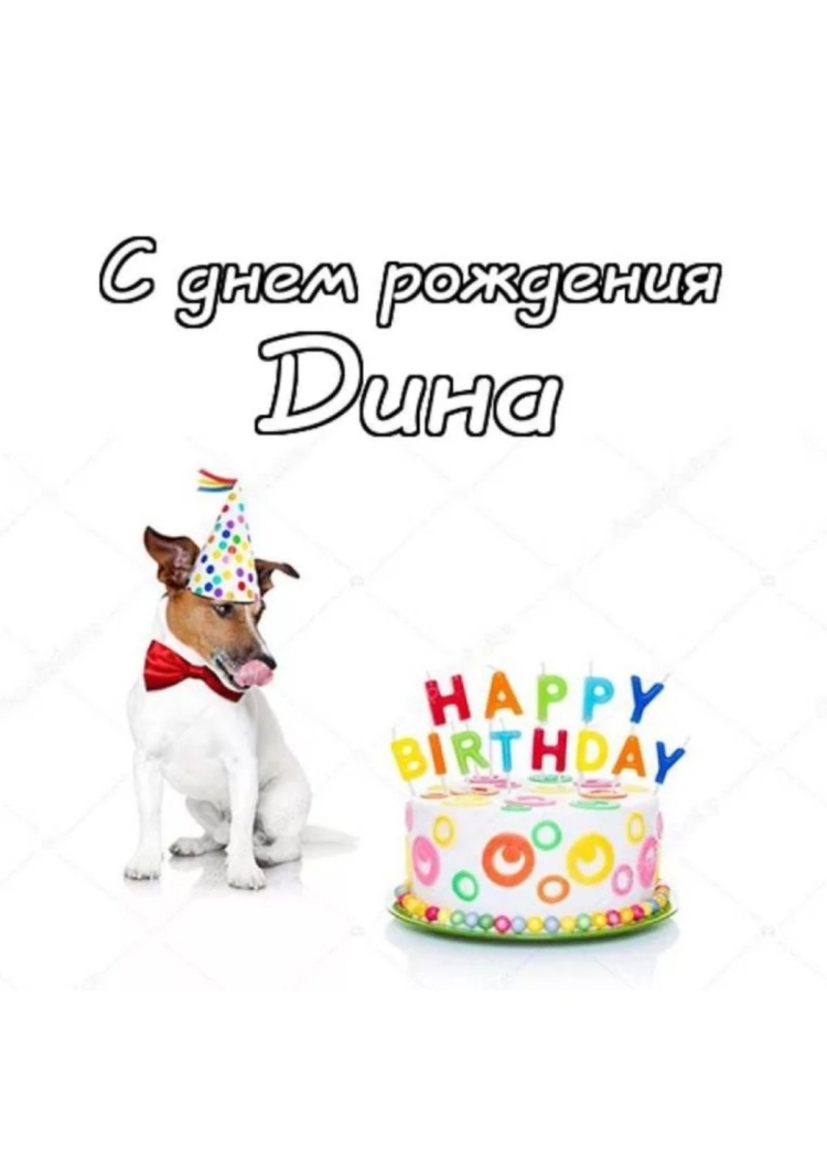 С днём рождения Диночка открытки