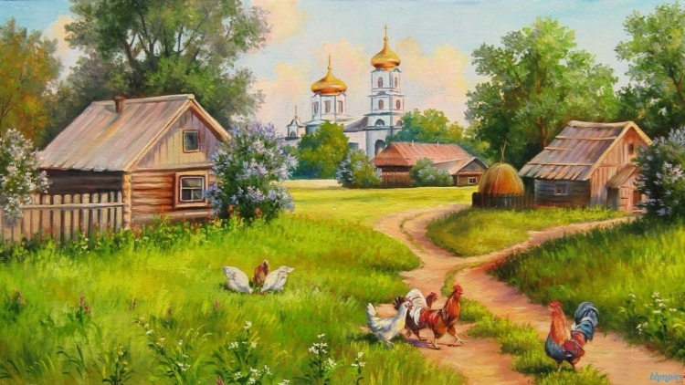 Деревенский пейзаж в живописи