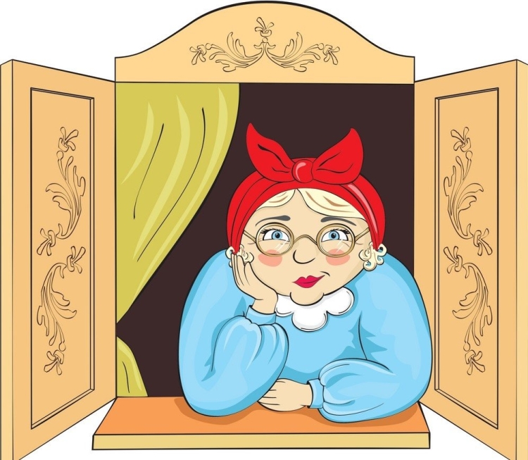 Бабушка из сказки в окошке