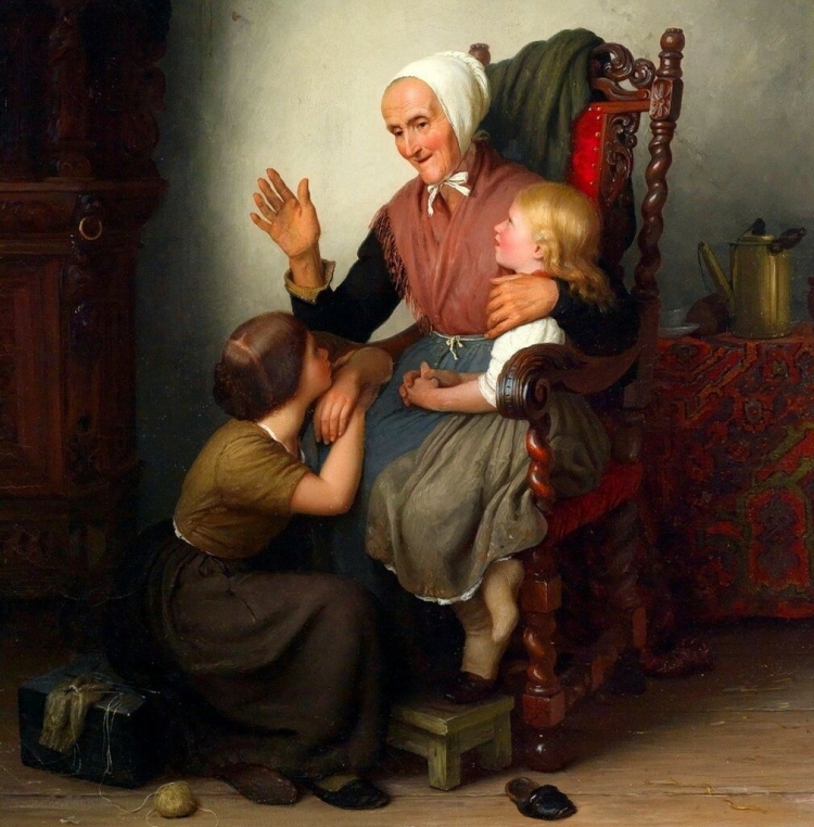 Бабушка и дедушка живопись