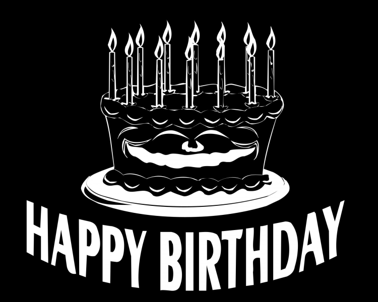 Поздравление с днем рождения на черном фоне