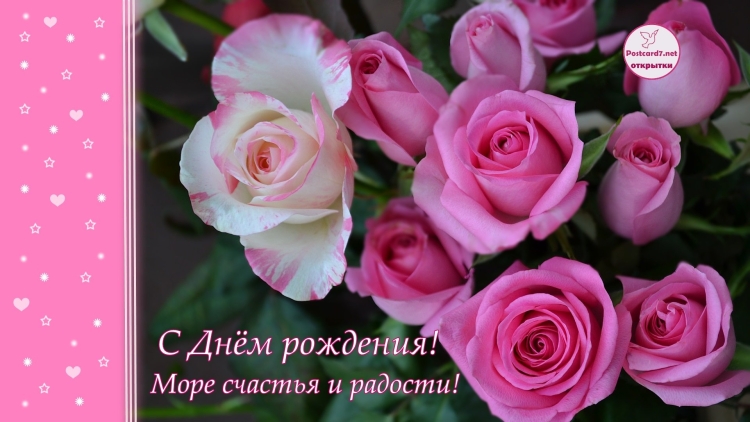 С днём рождения розовые розы