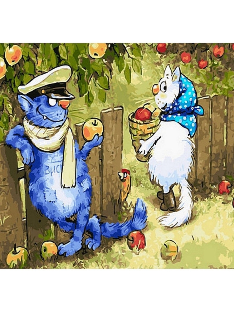 Рисование по номерам синие коты