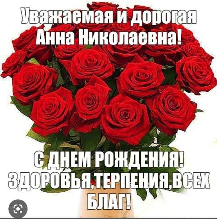 Дорогая Анна Николаевна с днем рождения