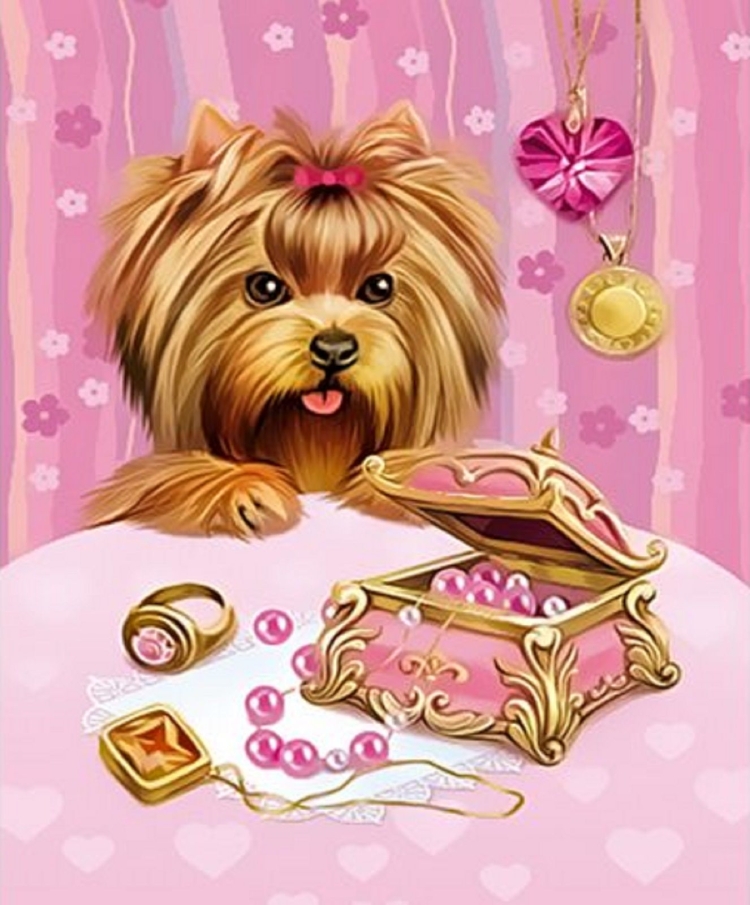 Открытки с изображением йоркширского терьера