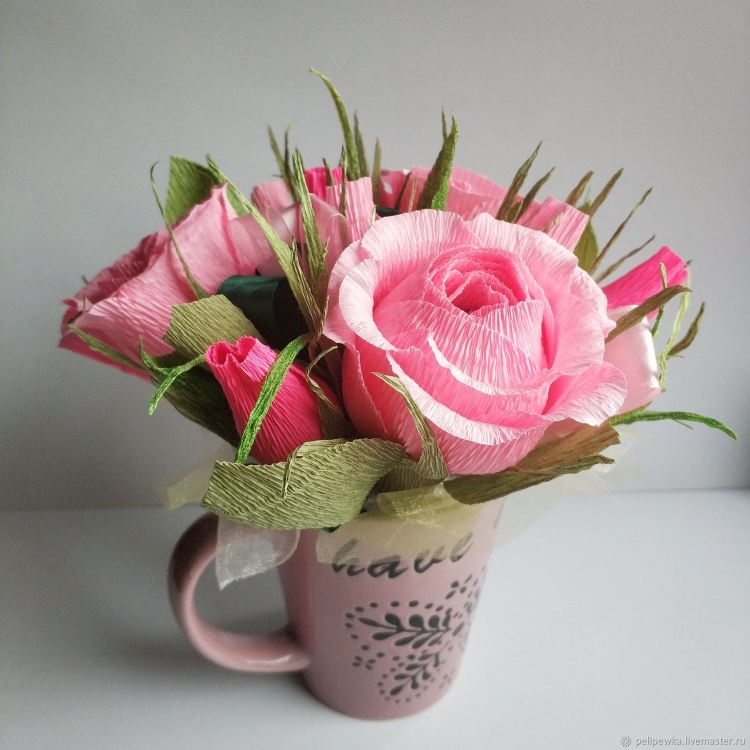 Конфетный букет в чашке