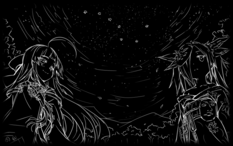 Черный фон в стиле аниме