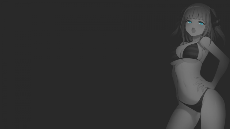 Аниме тянка на черном фоне