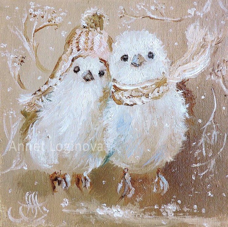 Новогодние картины маслом на холсте