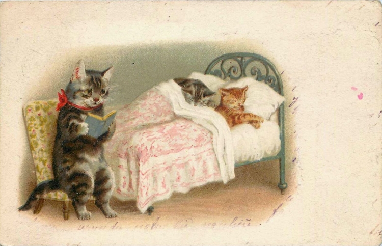 Винтажные открытки с котами